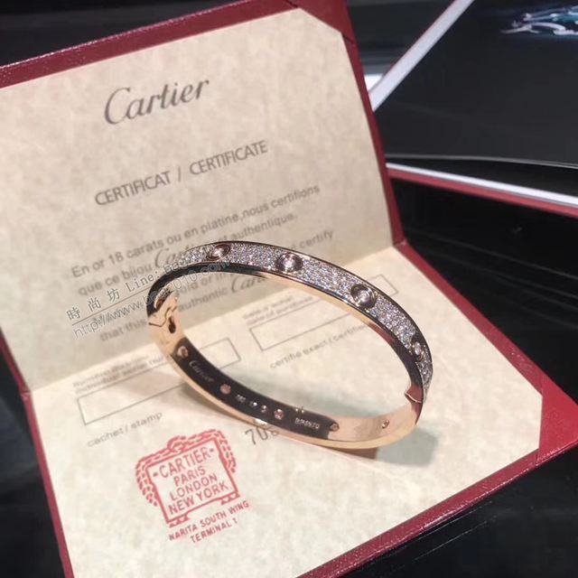 Cartier首飾 卡地亞火爆寬版手鐲 高端定制 滿天星滿鑽手鐲  zgk1397